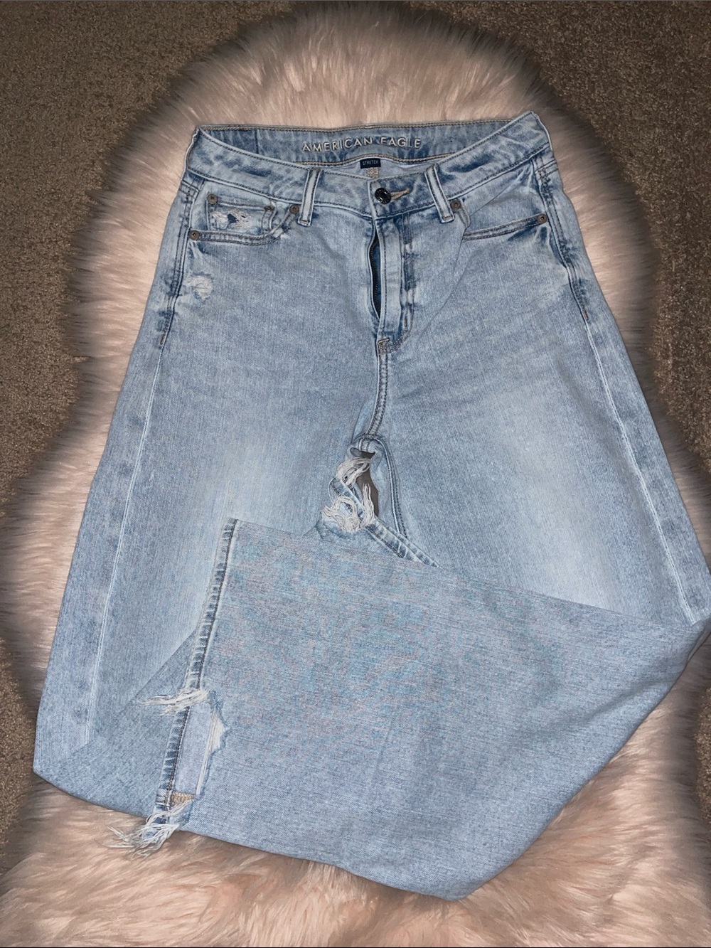American Eagle Super High Waisted Baggy Wide Leg Jeans